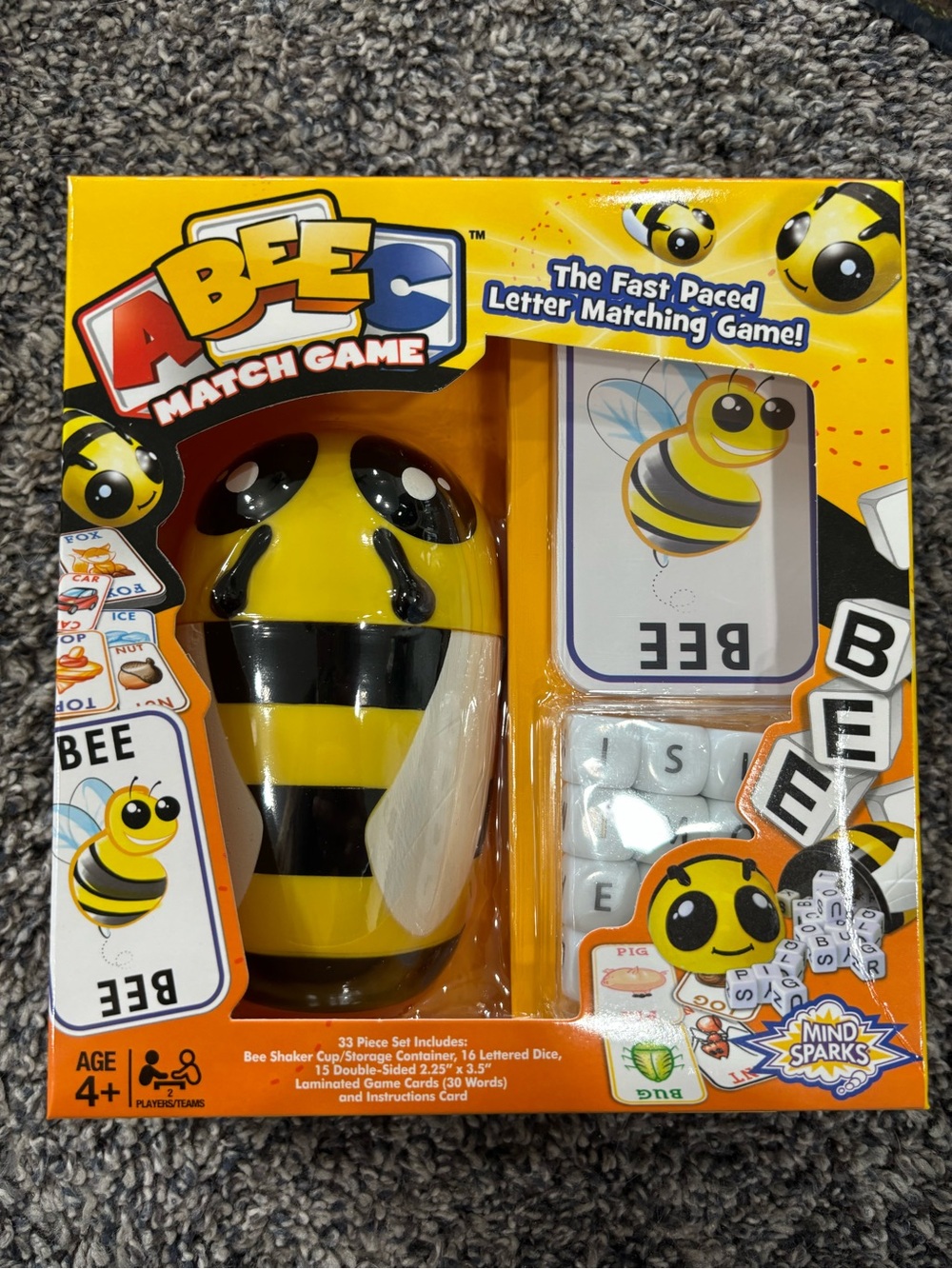 A BEE C Match Game – Yellow Bee Letter Matching Set